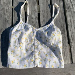 White Tank Top with Yellow Lemons from Abercrombie - never worn woman’s size XS